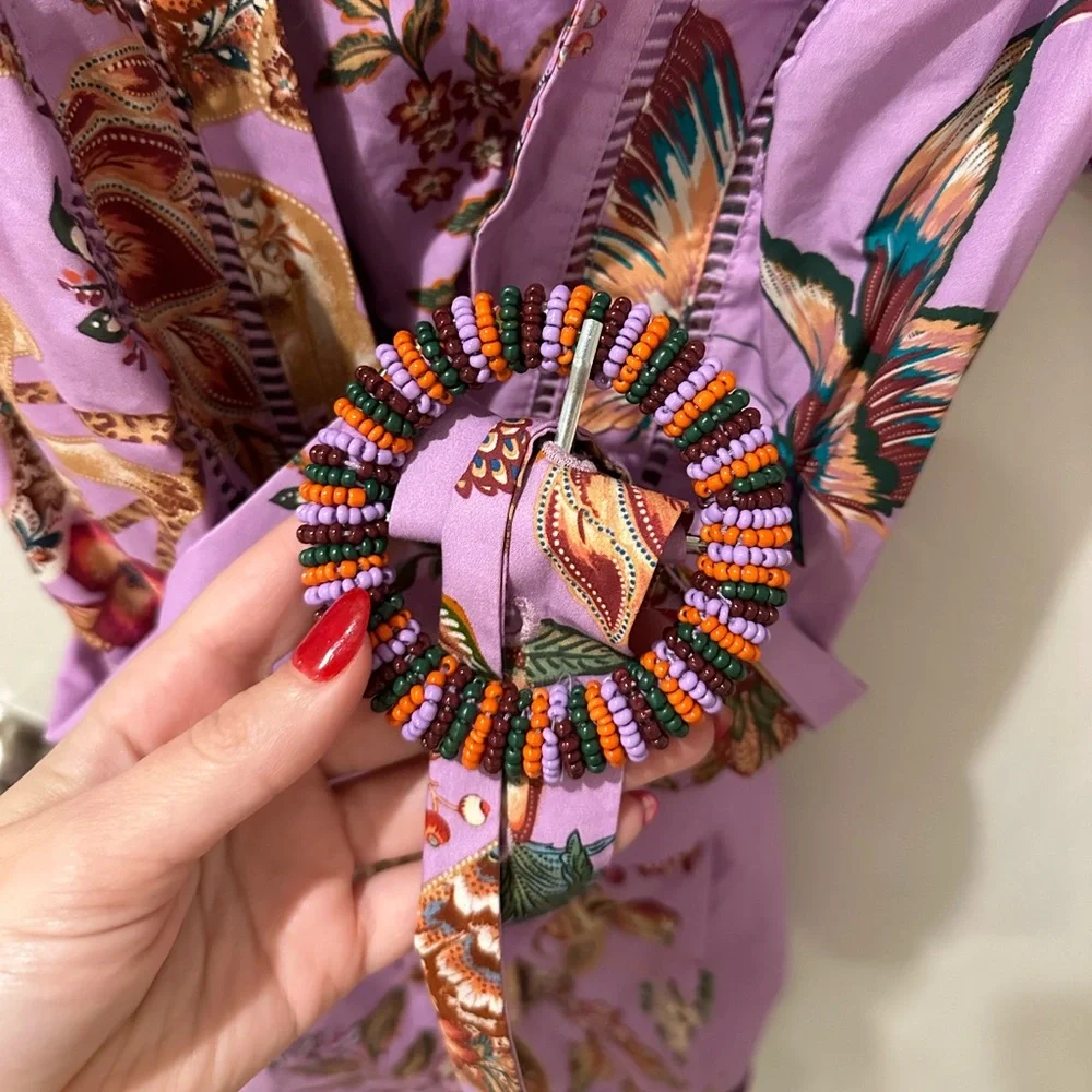 Farm Rio Lilac Floral Monkey Short Sleeve
Romper - Picture 2 of 5